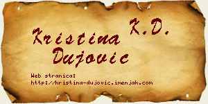 Kristina Dujović vizit kartica